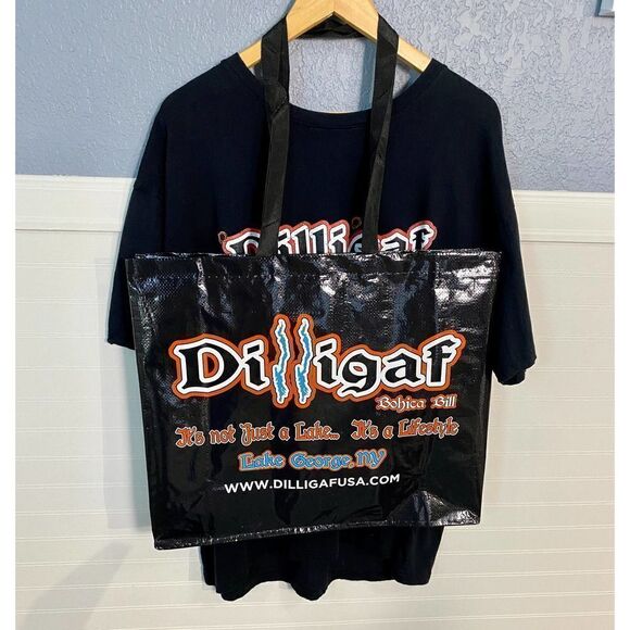 Dillgaf By Bohica Bill Trump "Finally Someone With Balls" T-Shirt Tote  XL - Picture 1 of 11